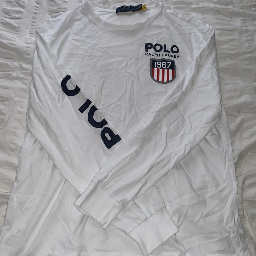 White Longsleeve Polo Tee